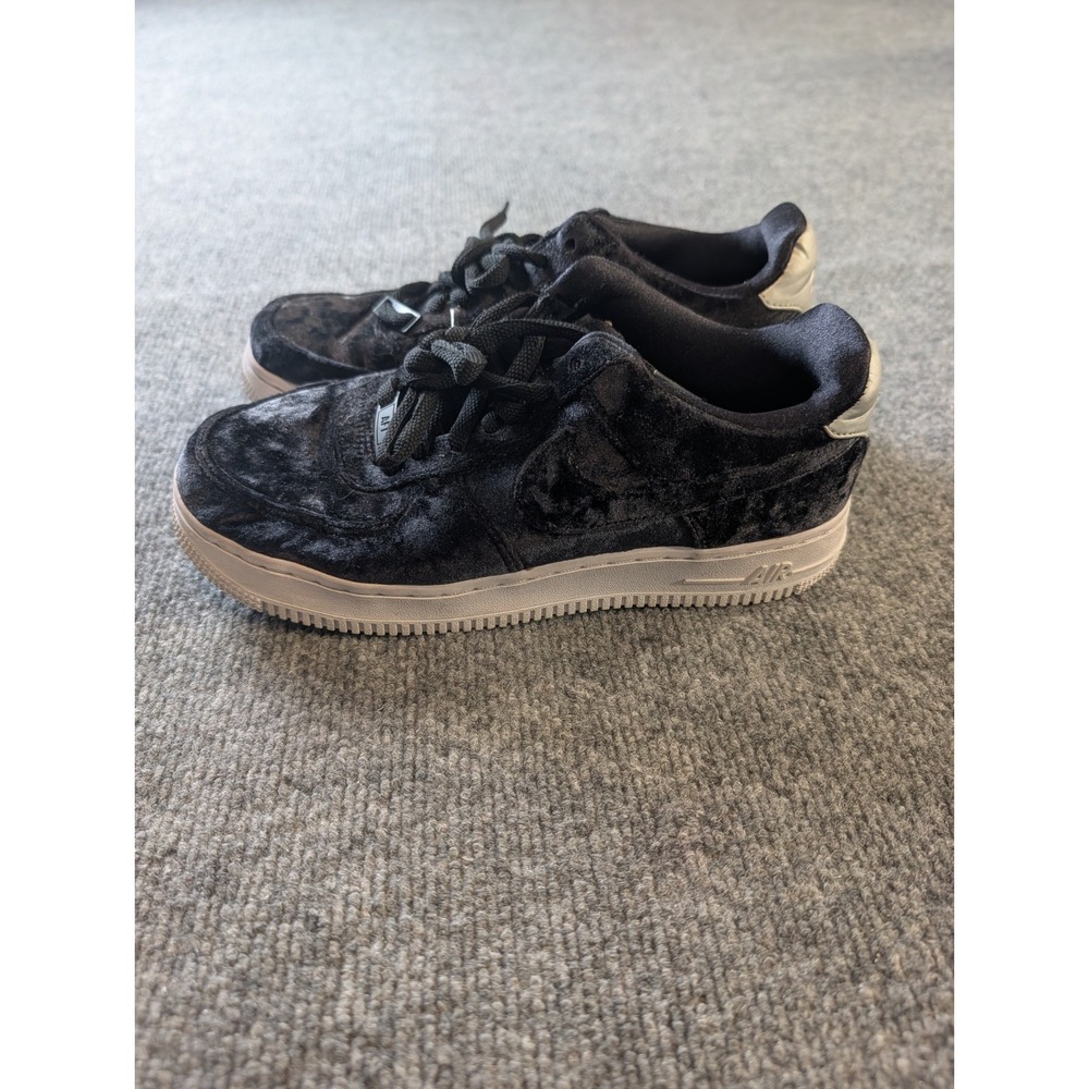 Nike Air Force 1 Low Velvet Black Silver Metallic 896185-003 Womens Size 7 / 4.5